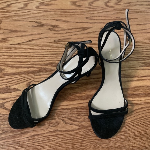NWOT Stuart Weitzman Skinny Strap Low Heels - Picture 2 of 5